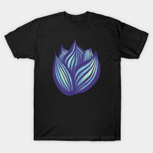 Abstract Flower Floral Decorative Art In Purple And Blue T-Shirt